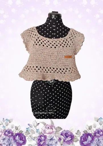 Crop Top beige marron